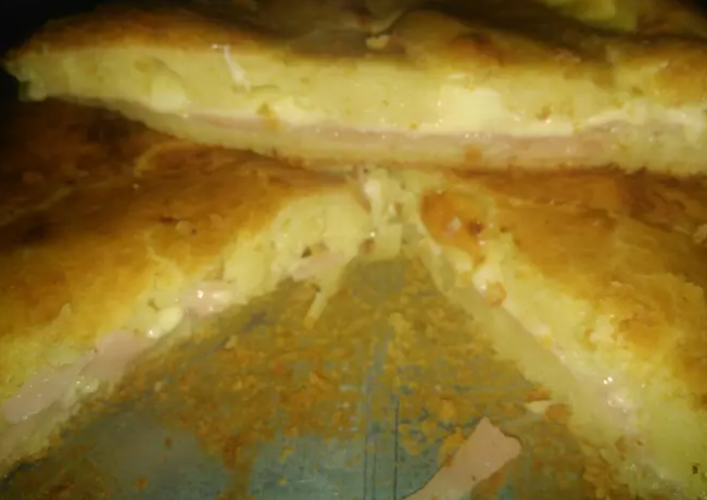 Tarta de jamón y queso masa licuada